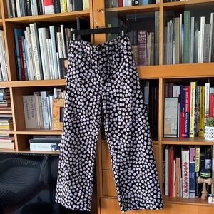 Maeve Colette Purple and Brown Star Pattern Cropped Pants